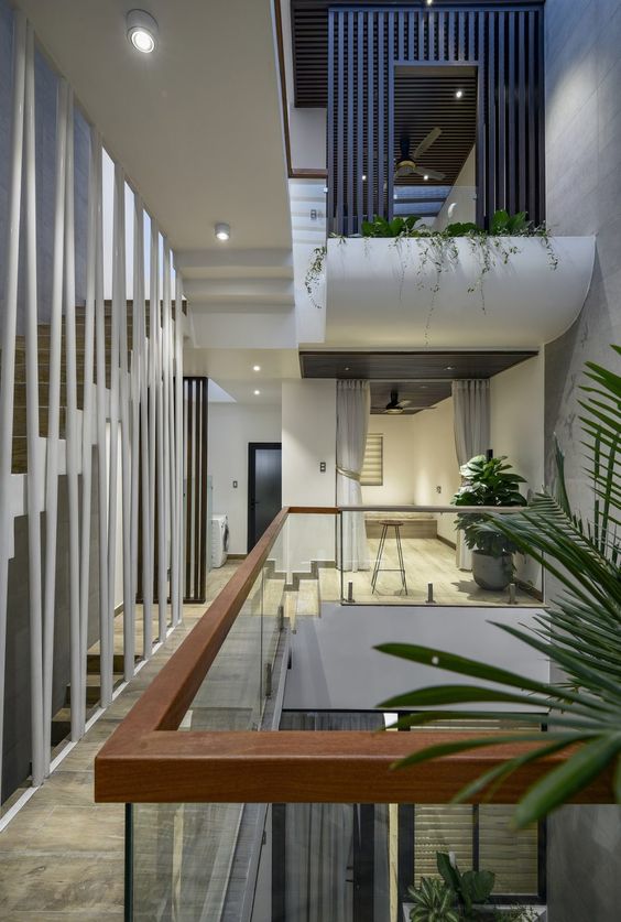 Giếng trời phù hợp tạo không gian hài hoà